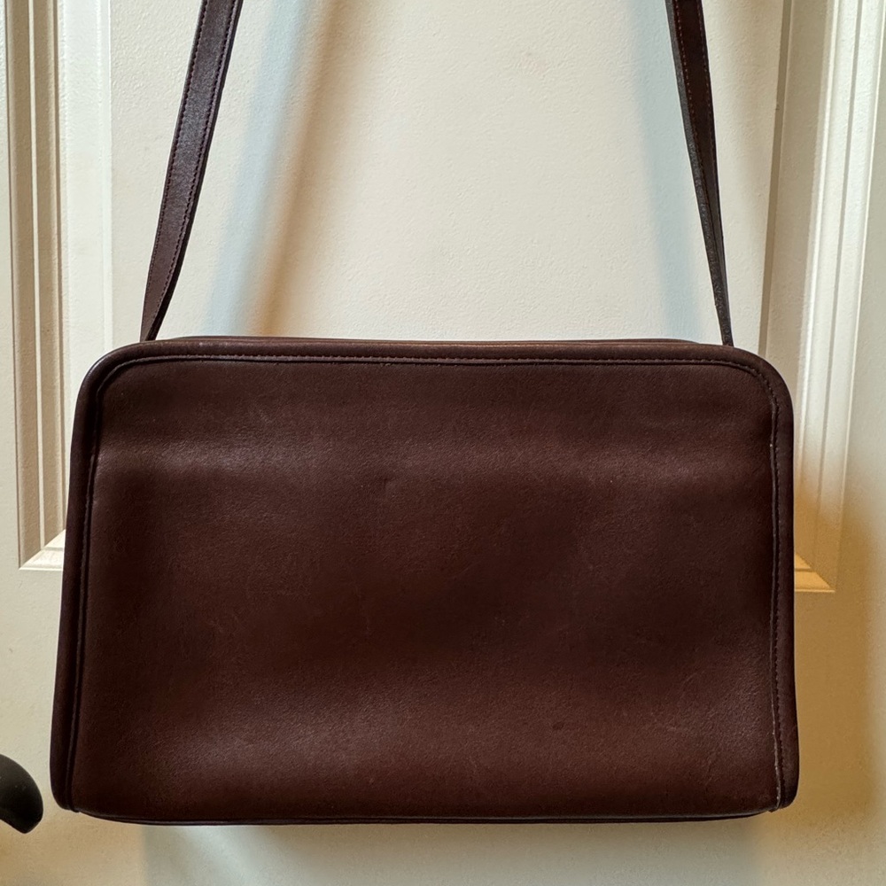 Coach Dark Brown Leather Crossbody Bag - Picture 10 of 15